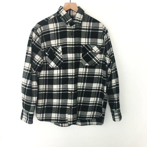 Jachs Other - Jach's MFG Heritage Heavyweight Black & White Plaid Flannel (L)